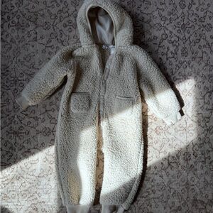 Jamie Kay Teddy Fleece Cozy Cream Onesie - 3T